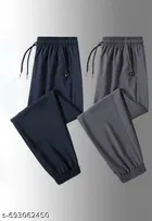 Cotton Pants for Men, Blue & Grey, Pack of 2 