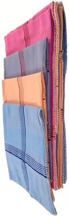 Cotton Handkerchiefs for Men (Pack of 12) (Multicolor, 18x18 Inches)