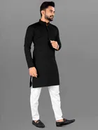 Cotton Blend Solid Kurta for Men 