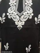 Cotton Chikankari Short Kurti for Women, Black 