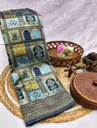 Litchi Silk Zari Woven Saree for Women, Sky Blue 