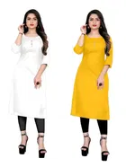 Crepe Solid Kurtis for Women 