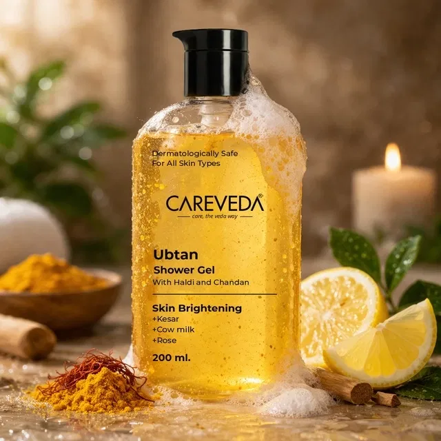 CareVeda Ubtan Skin Brightening Enriched with Turmeric & Sandalwood Shower Gel 200 ml
