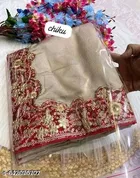 Chinnon Saree for Women, Cream 
