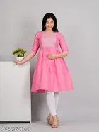 Cotton Embroidered Floral Kurti for Women 
