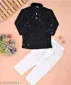 Floral Seqiunned Rayon Kurta Set for Boys 