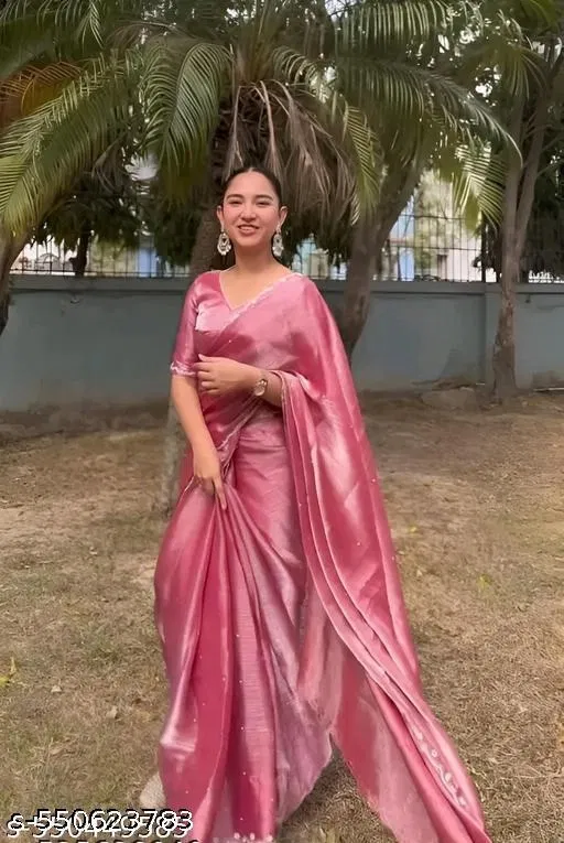 JImmy Choo Saree for Women, Pink (5.5 M)