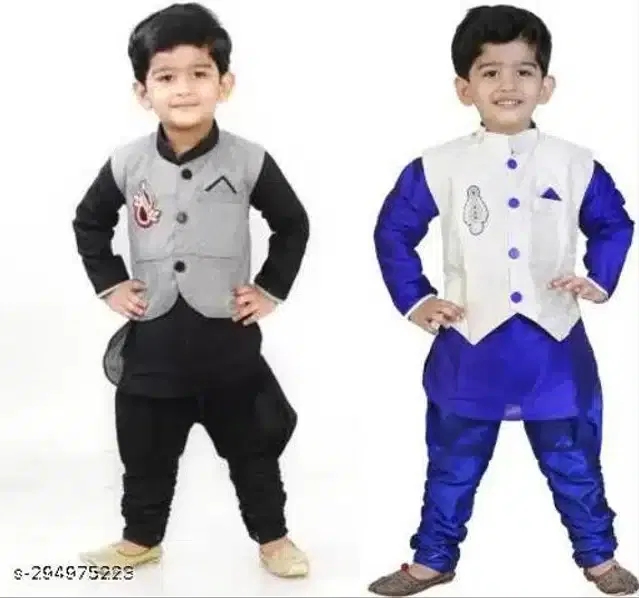 Sherwani Set for Boys (Multicolor, 5-6 Years) (Pack of 2)