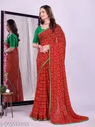 Georgette Bandhini Saree for Women 