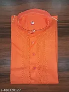Embroidered Cotton Blend Kurta Set for Men 