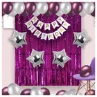 Happy Birthday Balloon Decoration Kit, Magenta, Set of 1