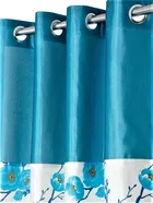 Alaqsa Blue Floral Polyester Door Curtain 7ft Pack of 1