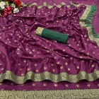 Silk Blend Printed Saree for Women 