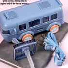 Plastic Bus Shape Sipper Bottle for Kids, Multicolor 