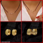 Alloy 2 Pcs Mangalsutra with 2 Pair Earrings for Women 