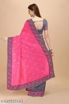 Dola Silk Embroidered Saree for Women 