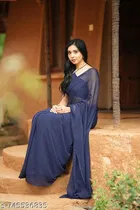 Pre-draped Georgette Saree for Women 