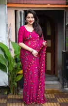 Georgette Printed Saree for Women 
