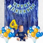 4th Happy Birthday Balloon Decoration Kit, Blue, Set of 1