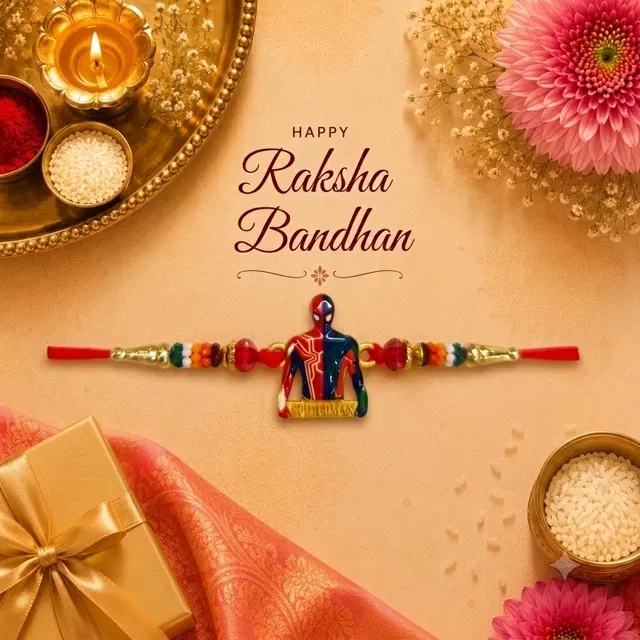 Spiderman Red/Blue Rakhi for Brother