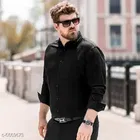 Cotton Blend Solid Full Sleeves Shirt for Men 
