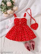Cotton Frock with Sling Bag for Girls 