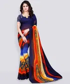 Georgette Floral Print Saree for Women 