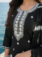 Embroidered A-line Kurta Set for Women 