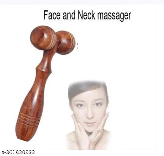 Wooden Face & Neck Massager (Brown)