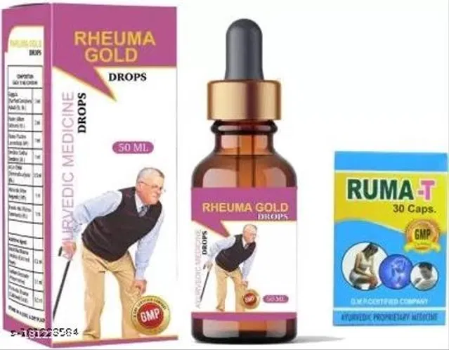 Tara Herbal Pharmaceutical Ruma T Capsule & Rheuma Gold Drop For Pain Relief (Pack Of 2)