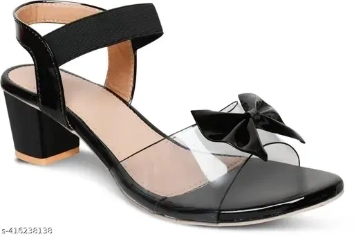 Shipee Women Heel Strap (Black, 5)