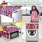 KANUSHI Industries® Washabl&Dustproof Front Load Automatic Washing Machine Cover+1 Pc Fridge Cover+1 Pc Microwave Cover+ Apron for Kitchen Front 