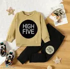 Hosiery Cotton Full Sleeves T-Shirt with Pant Clothing Set for Kids 