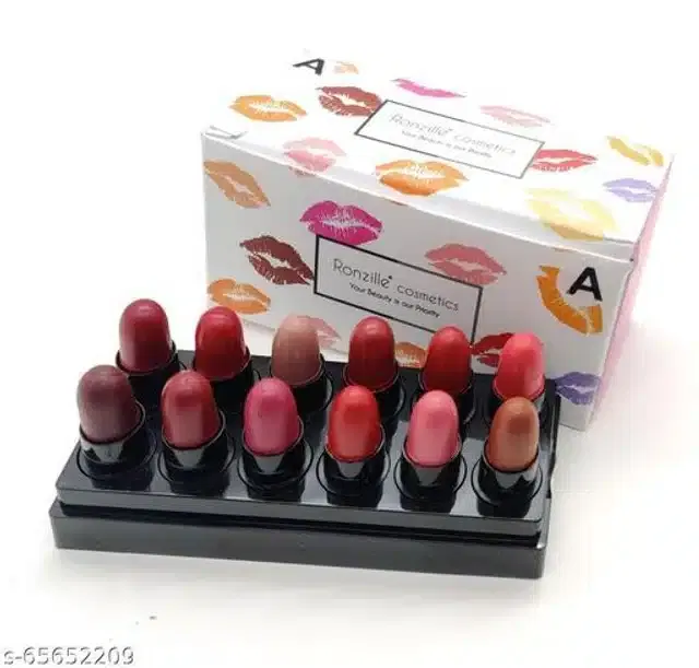 Ronzille Ayurvedic Mini Lipsticks (Multicolor, Pack of 12)
