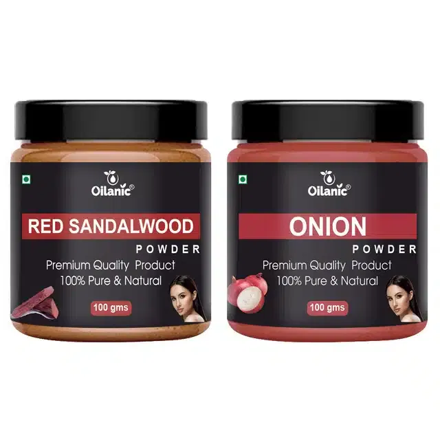 Natural Red Sandalwood & Onion Powder for Skin & Hair (Pack of 2, 100 g)