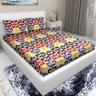 Arch Fab Multi Color Floral Flat Double Bedsheet 88X90 Inch