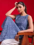 Womens Cotton Hand Block Printed Kurti 