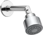 Stainless Steel Bend Shower Head (3x3 inches) with 7 inches Arm & Wall Flange (Silver, Set of 1)