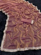 Satin Solid Saree for Women, Pink 