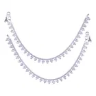 Brass Rhodium Plated Anklet Set (Silver, Set of 1)