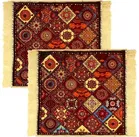 Alaqsa Classy Velvet feel Pooja Mat 19x19inch Multicolor Pack of 2