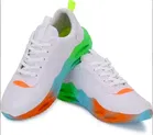 PVC Casual Shoes for Men, White & Green 