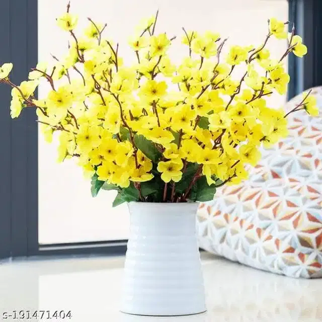Polyester Artificial Flowers Bunch (Yellow & Green)