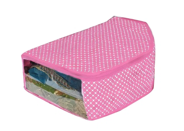Cotton Zip Closure Saree Covers (Pink)