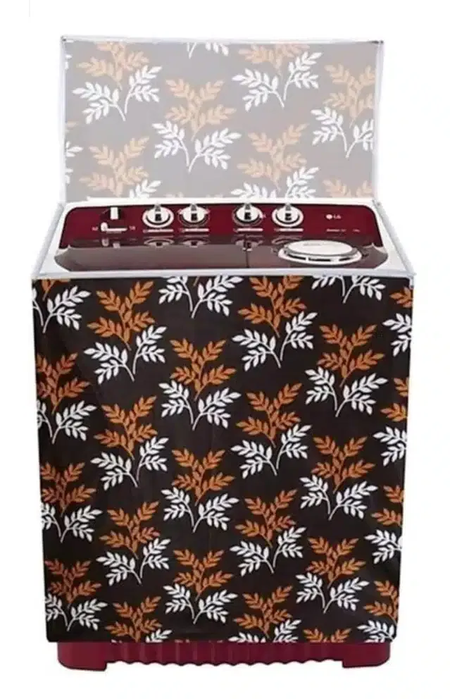 Knit Printed Semi Automatic Washing Machine Cover (Multicolor)