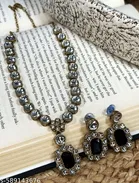 Handicraft Premium Quality Kundan Jewellery Set for Women, Black