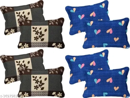 Cotton Pillow Covers (Multicolor, 17x27 inches) (Pack of 8)