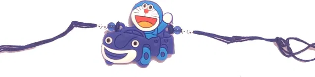 Plastic Doraemon Eraser Rakhi for Kids (Multicolor, Free)
