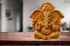 Orange Ganesha Idol Polyresin 10X10X5 Cm