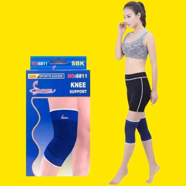 Polyester Solid Knee Sleeves for Women (Blue, Set of 1)